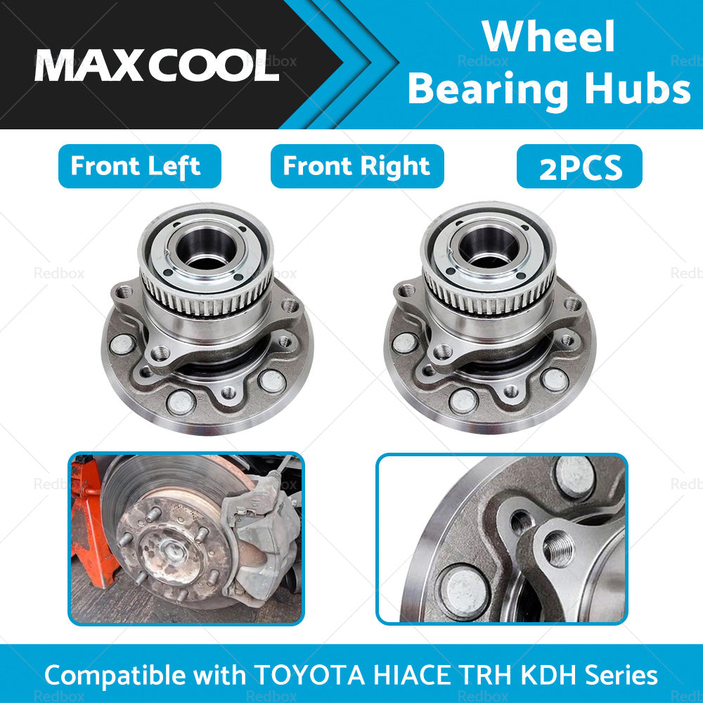 Pair Front Wheel Bearing Hubs Suitable For TOYOTA HIACE TRH KDH Series 05-on