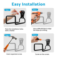 Wall Mount Metal Hose Holder Organizer Hook Hanger for Water Hose Garage Hose