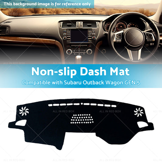 Black Non-Slip Dash Mat Cover Suitable For Subaru Outback Wagon GEN 5 2015-2020