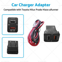 TYPE C  VOLT  QC 3. 0 USB CHARGER Suitable for Toyota Hilux Prado BLUE LED 12v