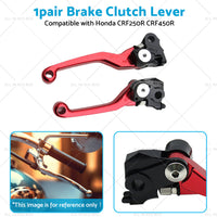 Pair Pivot Brake Clutch Lever Red Suitable For Honda CRF250R CRF450R 2007-2012