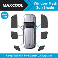 6x Foldable  Window Mesh Sun Shade Suitable For Ford Everest UA 2015-2022