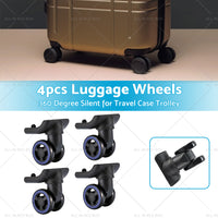 4pcs Luggage Wheel Replacement 360 Degree Silent for Travel Case Trolley