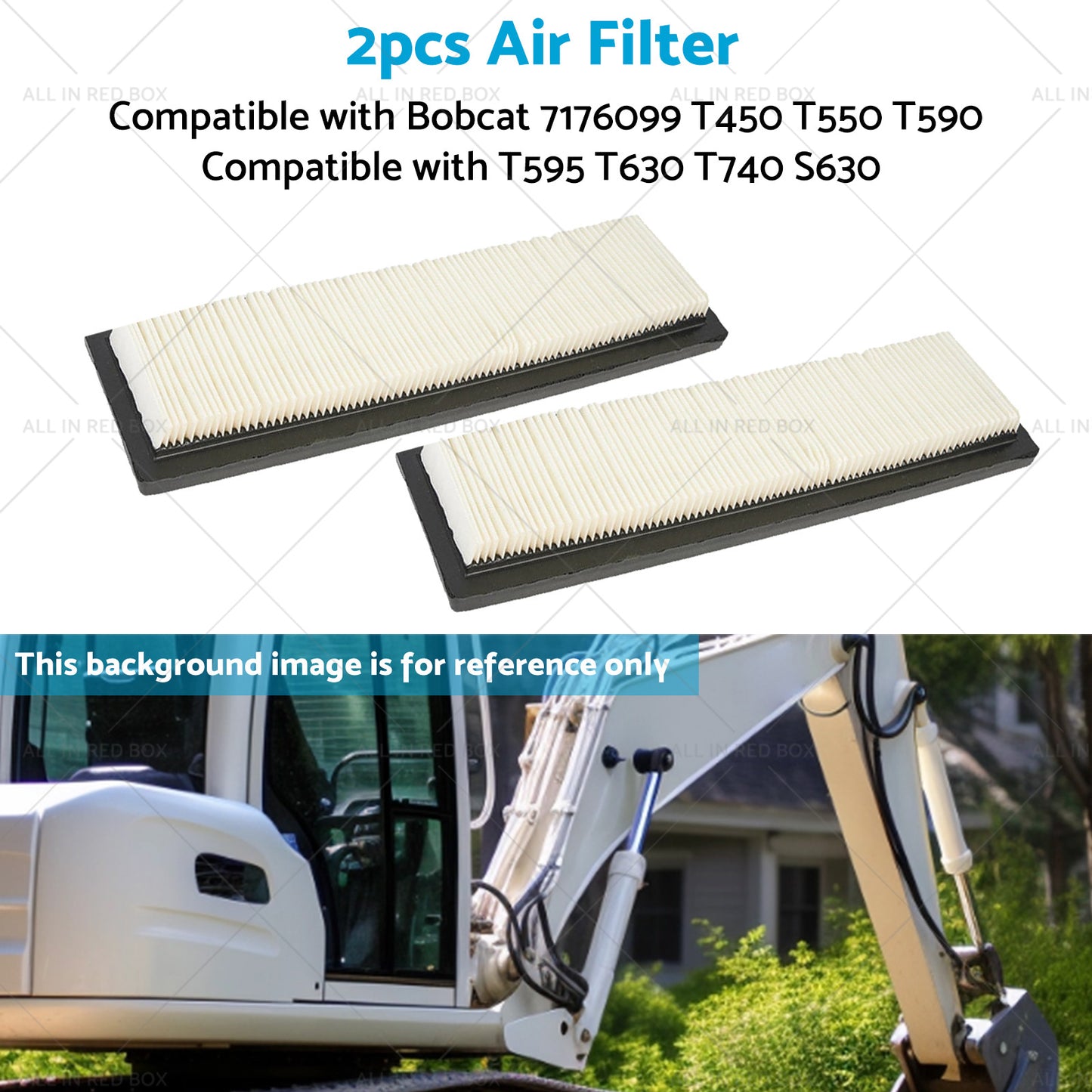 2X Air Filter SuitableFor Bobcat 7176099 T450 T550 T590 T595 T630 T740 S630 S650