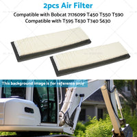 2X Air Filter SuitableFor Bobcat 7176099 T450 T550 T590 T595 T630 T740 S630 S650