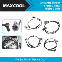 4x ABS Wheel Speed Sensor Front Rear Left Right for Nissan Navara D40 2005-2014