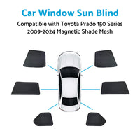 Car Window Sun Blind for Toyota Prado 150 Series 2009-2024 Magnetic Shade Mesh