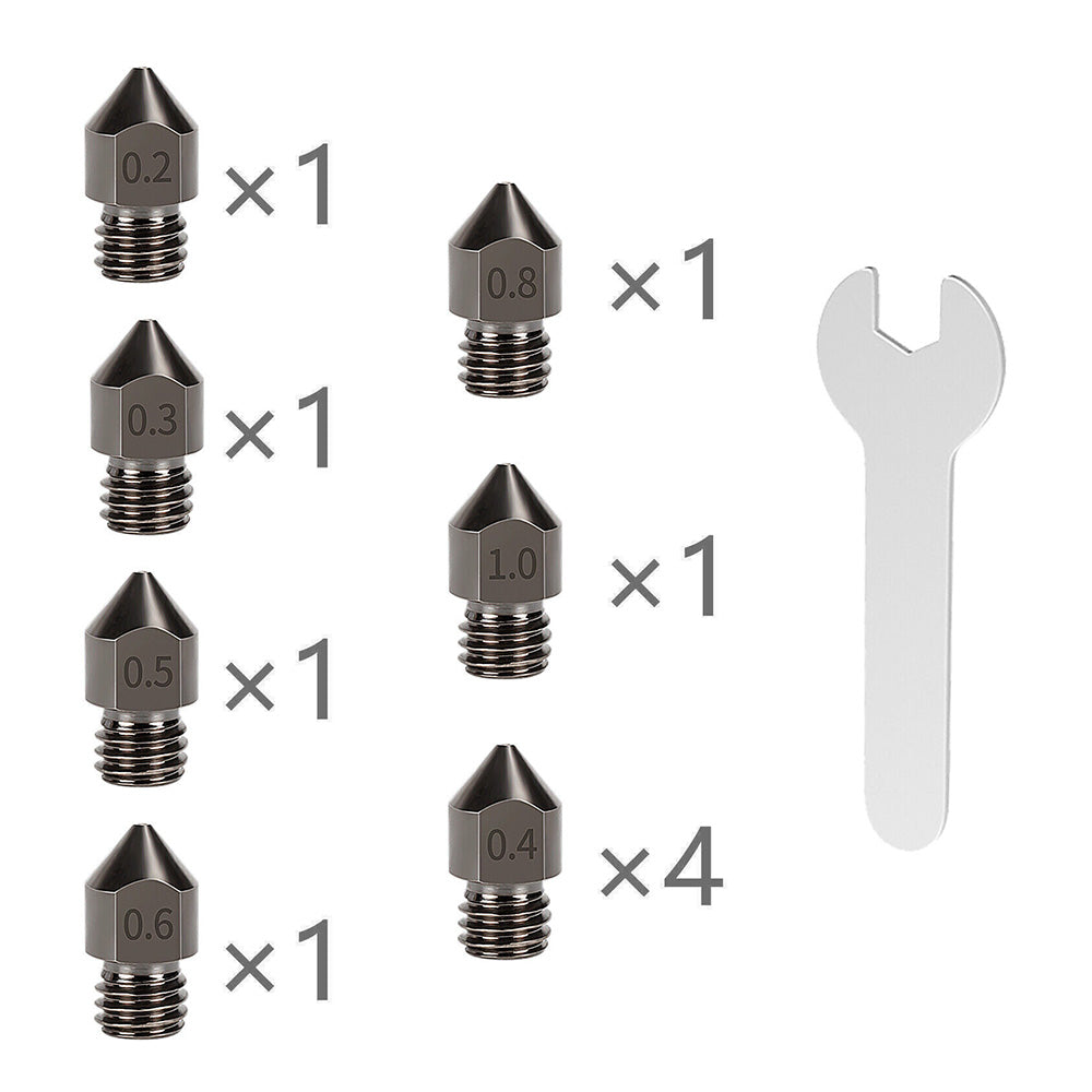 10Pcs Hardened Steel Nozzle Suitable for Creality CR-10 Ender 3 Pro 5 Series