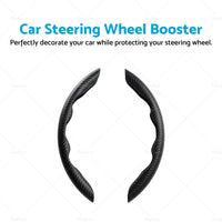 2x Black Carbon Fiber Car Steering Wheel Booster Non-Slip Cover Trim Accessories