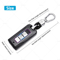 Carbon Fiber Hard Shell Smart Key Fob Chain Case Fits For Mitsubishi Outlander