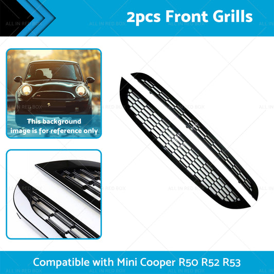 2PCS Honeycomb Mesh Front Grill Suitable for  Mini Cooper R50 R52 R53 2002-2006