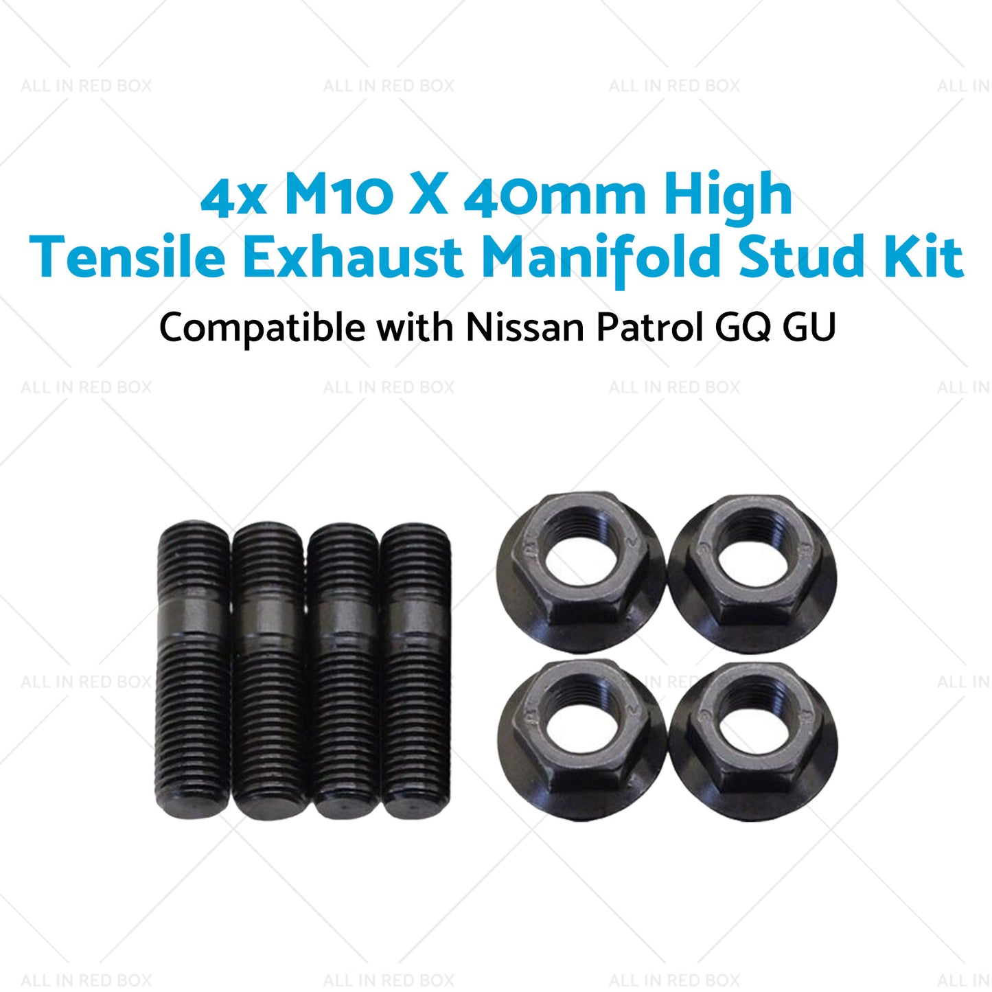 4x M10 X 40mm High Tensile Exhaust Manifold Stud Kit Suitable for GQ GU TD42