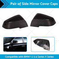 Pair Side Mirror Caps Cover Suitable for BMW F20 F21 F22 F30 Series 1 2 3 4