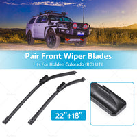 For Holden Colorado RG 2012-2019 Front Windscreen Wiper Blades Pair 18 inch  22 inch  2x