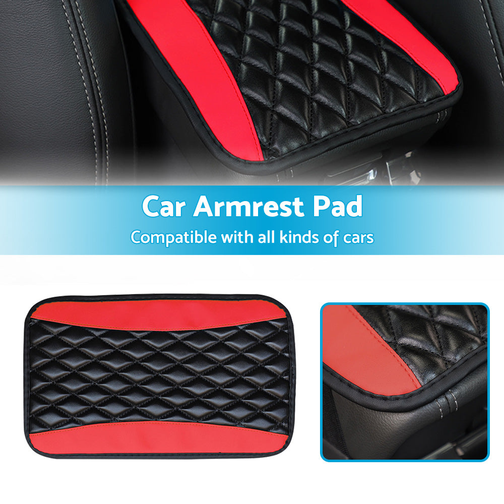 Universal Car Armrest Cushion Cover Center Console Box Pad Protector PU Leather