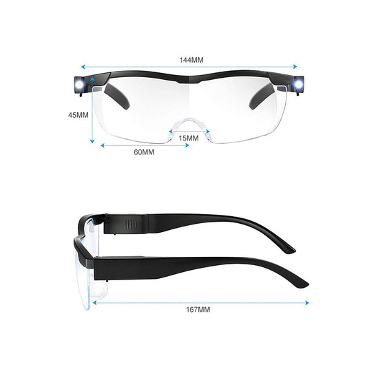 Unisex Magnifying Glasses Loupes 180percent HD Vision Magnifier With LED Lighting Lamp