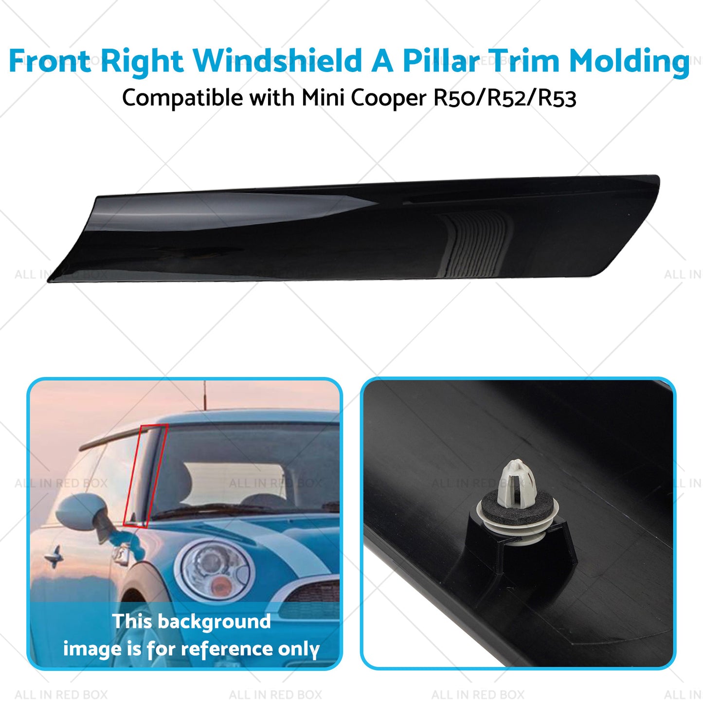 Windshield A Pillar Trim Molding Front Right Suitable for BMW Mini R53 R50 R52