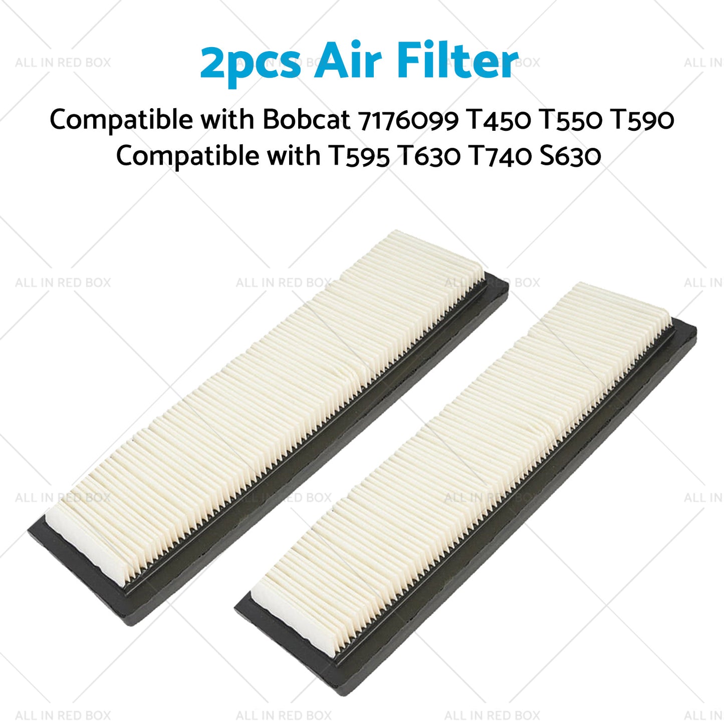 2X Air Filter SuitableFor Bobcat 7176099 T450 T550 T590 T595 T630 T740 S630 S650