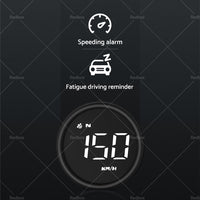 Car Digital Speedometer GPS Head Up Display MPH or KM Overspeed Tired Warning Alarm