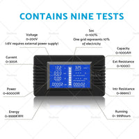 50-300A LCD Display DC Battery Monitor Meter 200V Voltmeter Amp For RV System