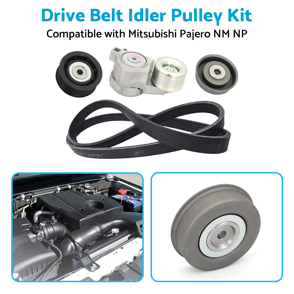 Drive Belt Idler Tensioner Pulley Kit Suitable for Pajero NM NP V6 3. 5L 6G74