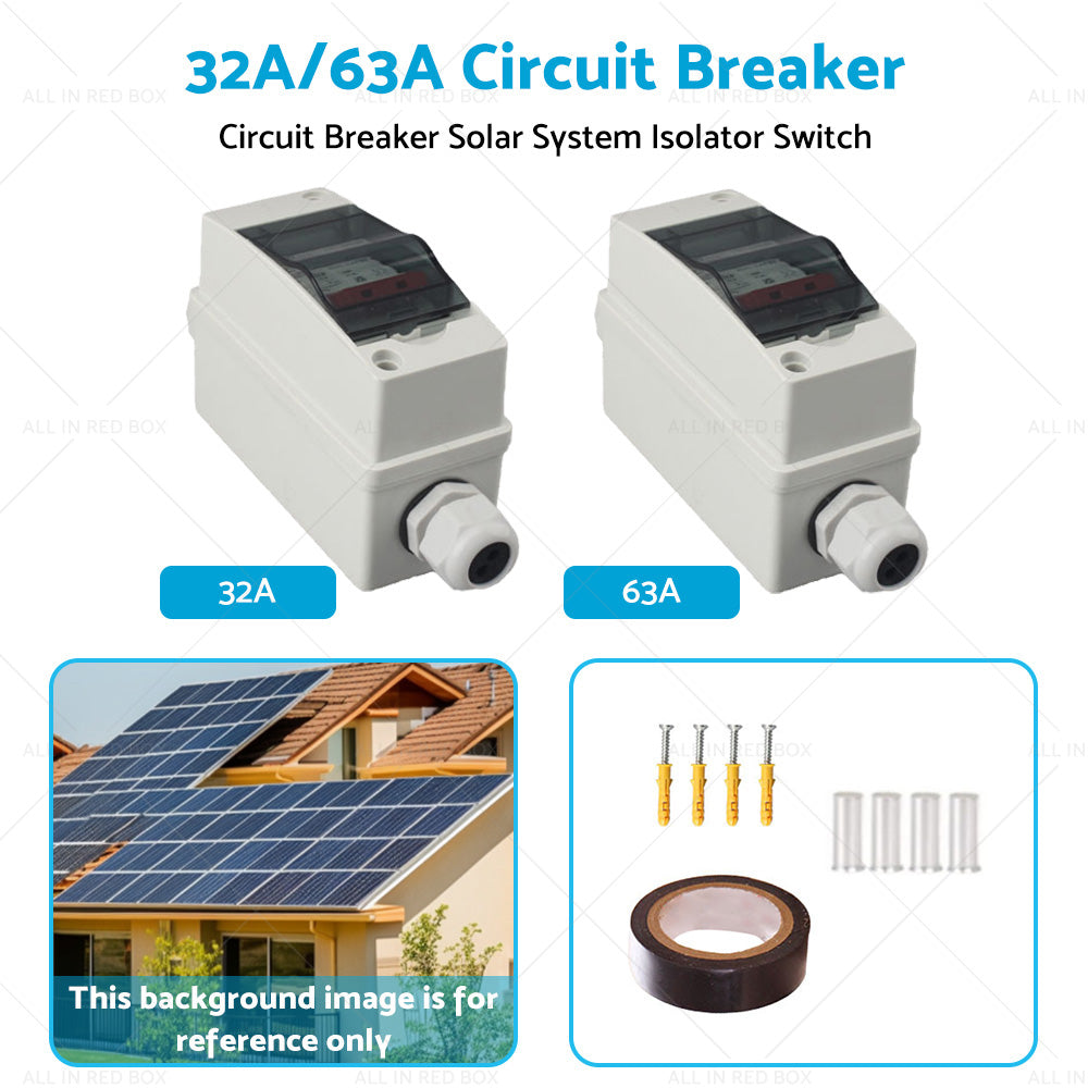 PV Disconnect Box DC500V 32A/63A 2P Circuit Breaker Solar System Isolator Switch