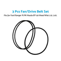 3x Drive Belt 13A1100 13A0975 Suitable for Ford Ranger PJ PK Mazda BT-50 2. 5 3. 0