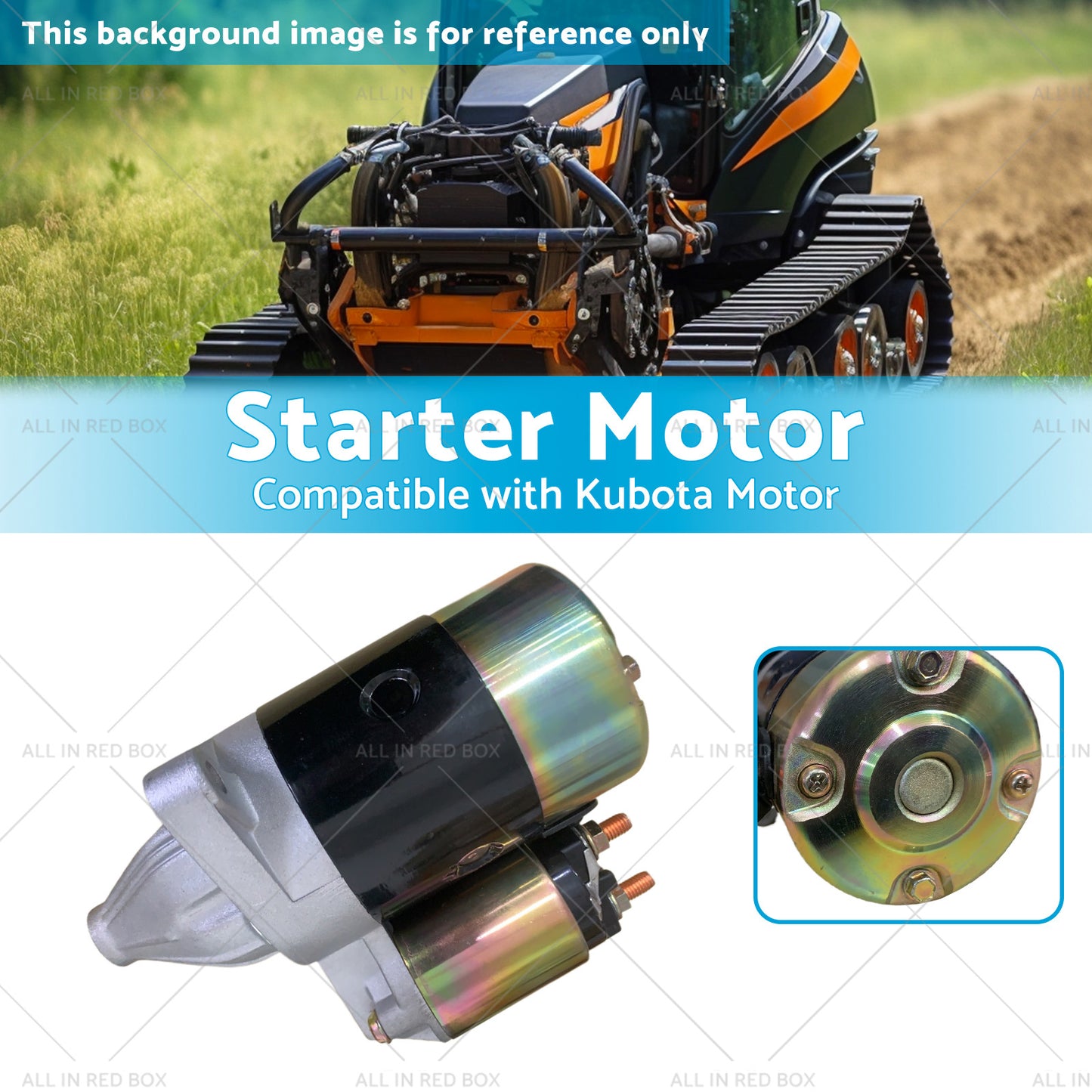 Starter Motor Suitable for 16853-63010, 16853-63013 Aixam A721 Kubota Motor