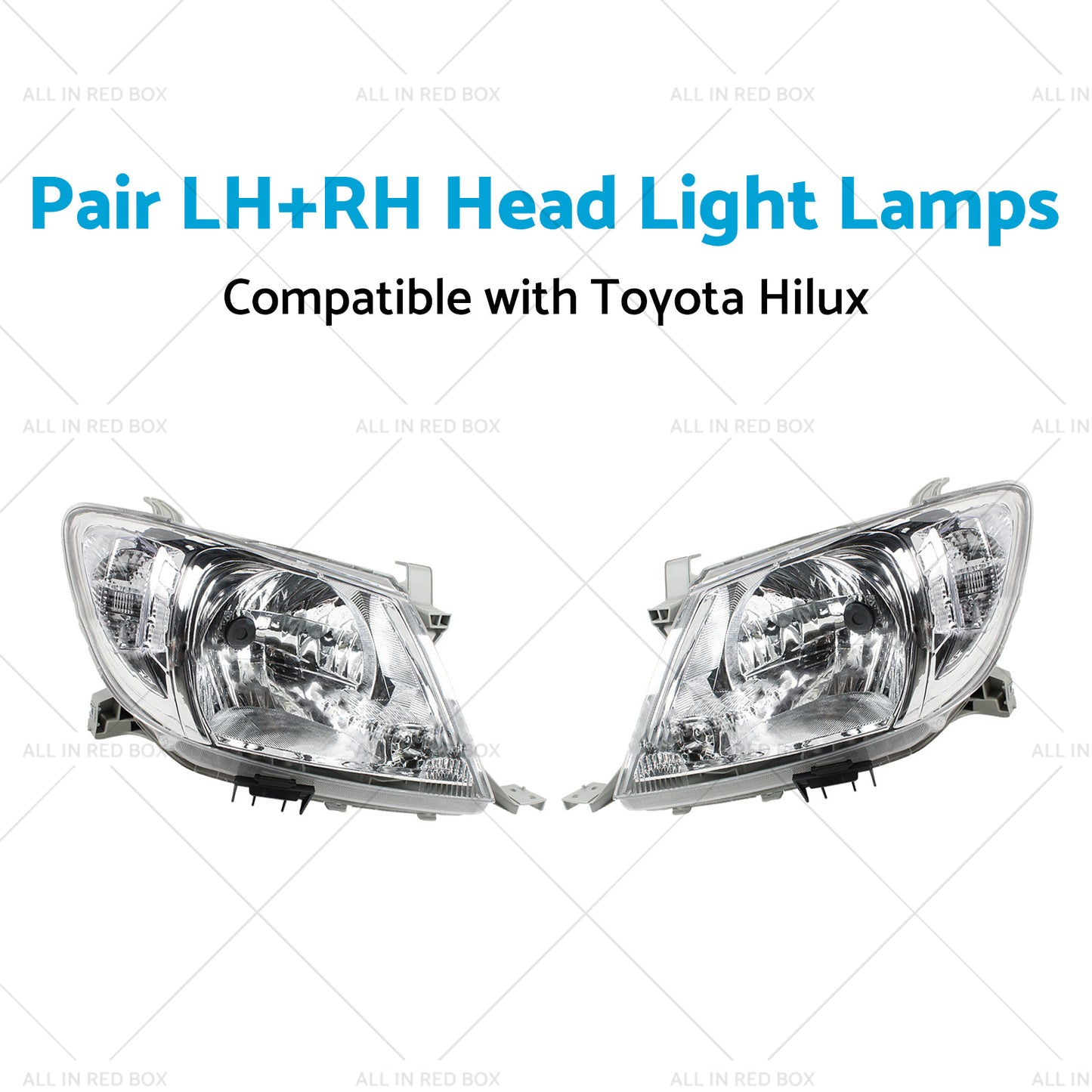 Pair LHRH Head Light Lamps Suitable for Toyota Hilux Ute 2008-2012 2WD 4WD