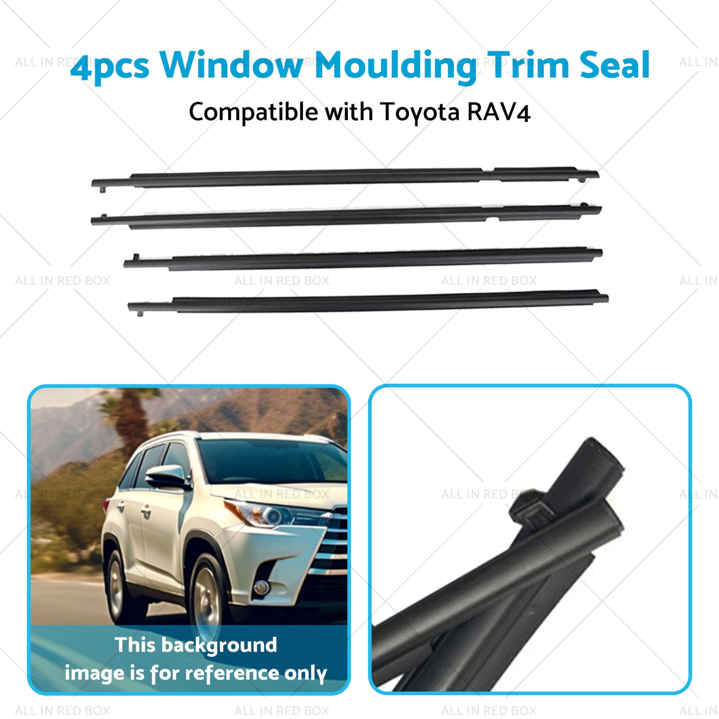 Pack of 4 Weatherstrip Trim Seal Strip Suitable For Toyota RAV4 2009-2012