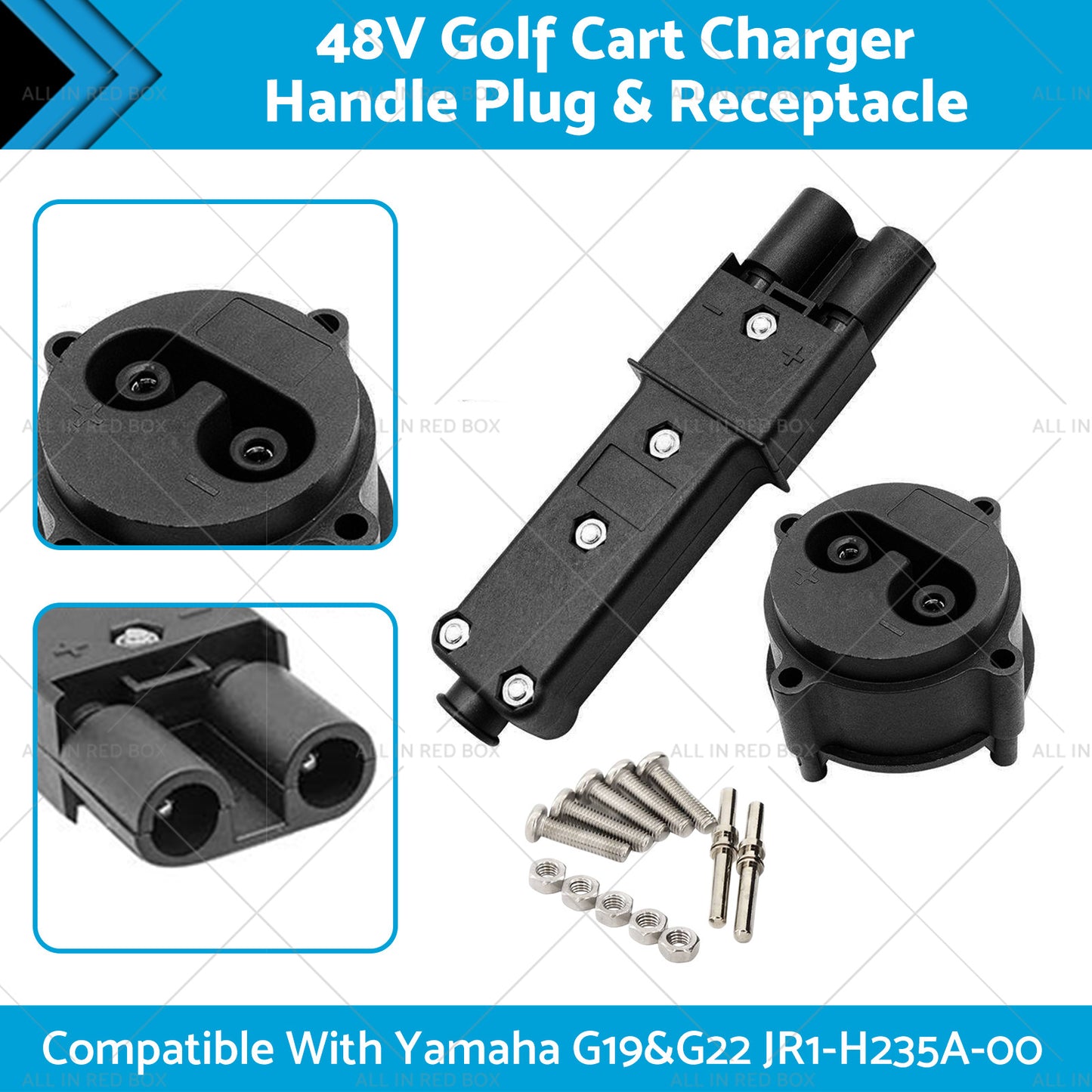 48V Golf Cart Charger Handle Plug  and  Receptacle Suitable For Yamaha G19 and G22