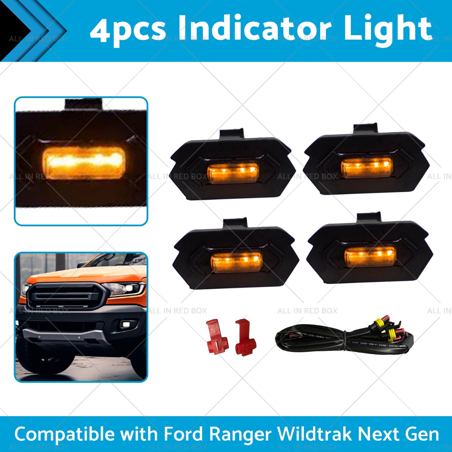 4x Indicator Light Amber Lamp Suitable for Ford Ranger Wildtrak Next Gen 2022-