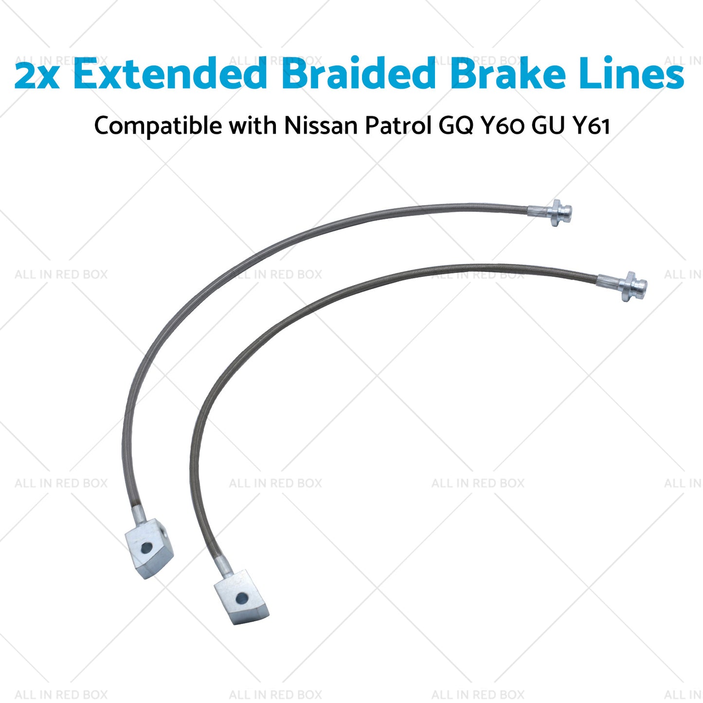 2x Extended Braided Brake Lines Suitablefor Nissan Patrol GU Y61 GQ Y60 2-6inchLift