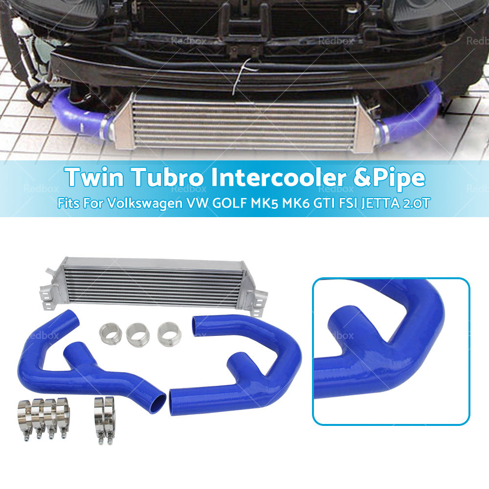 TWIN INTERCOOLER & PIPE FIT Volkswagen VW GOLF MK5 MK6 GTI FSI JETTA 2. 0T A3 S3