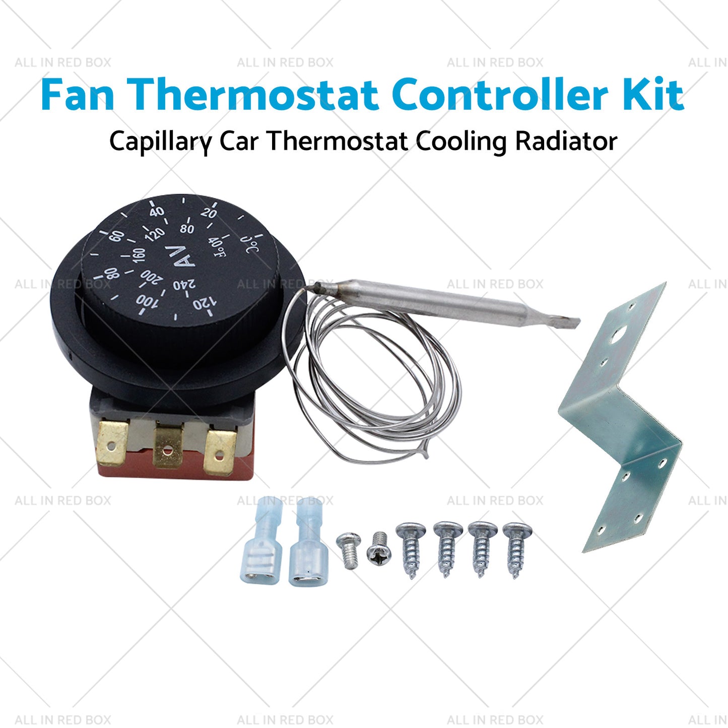 12V Adjustable Fan Thermostat Kit Thermostat Controller Kit 0-120°C AU