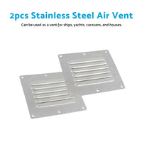 2PCS Stainless Steel Rectangular Air Vent For Caravan Boat Wall Eave Home