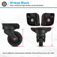 1/2 Pair Replacement Luggage Suitcase Spare Swivel Wheel 360° Spinner W193 Black