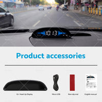 Car HUD Head Up Display LCD Digital GPS Speedometer Overspeed Alarm Universal