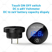 Car Panel Voltmeter 2PCS Volt Gauge Voltage Meter 12V-24V LED Digital Display DC