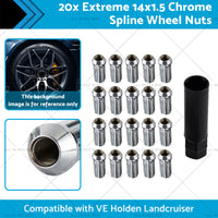 20x 14x1. 5 Extreme Chrome Spline Wheel Nuts Suitable for VE Holden Landcruiser