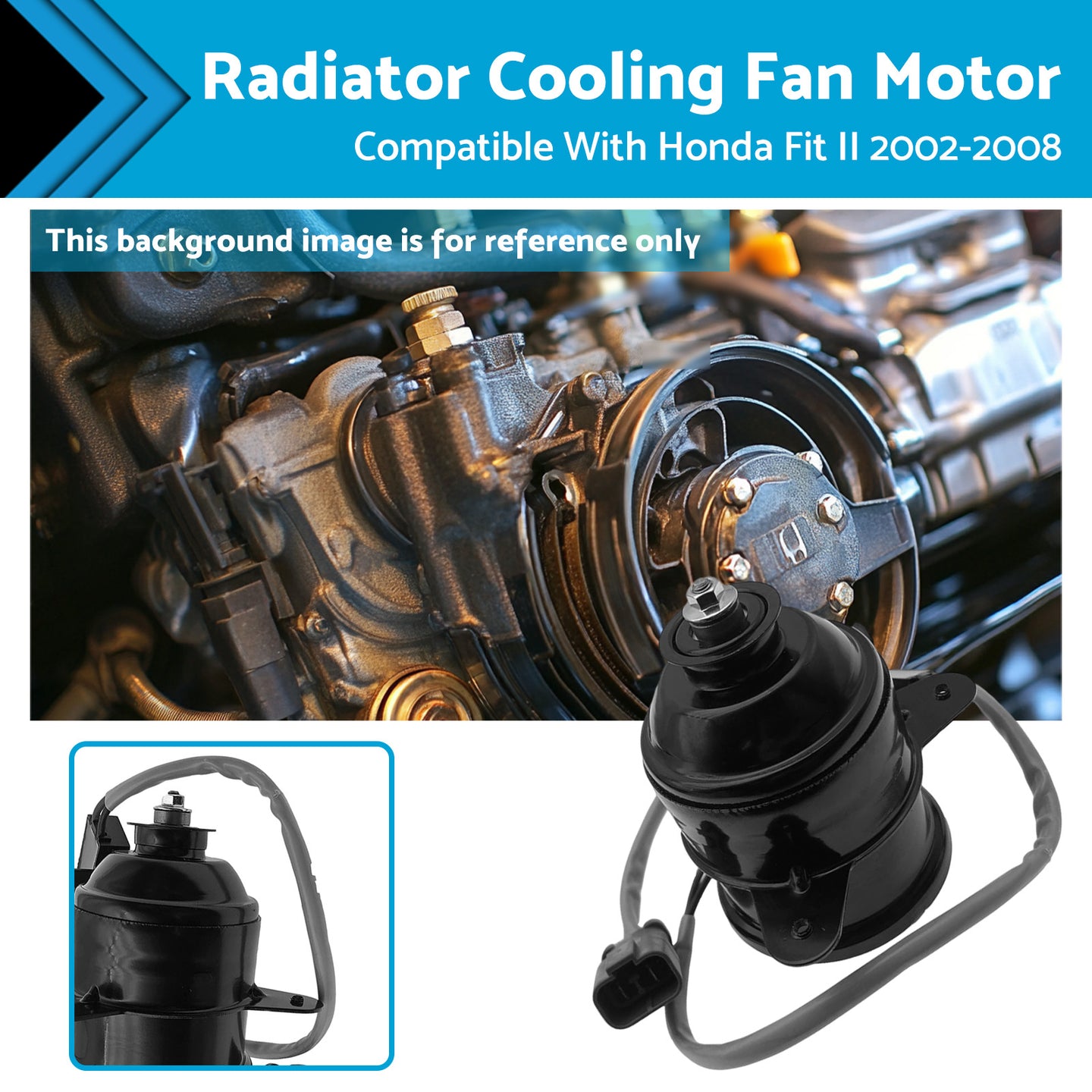 {{ 19030-PWA-J51 Radiator Cooling Fan Motor Suitable for Honda Fit II 2002-2008 }} - Buy Car Parts Online at {{ Kaka Auto Parts }}.