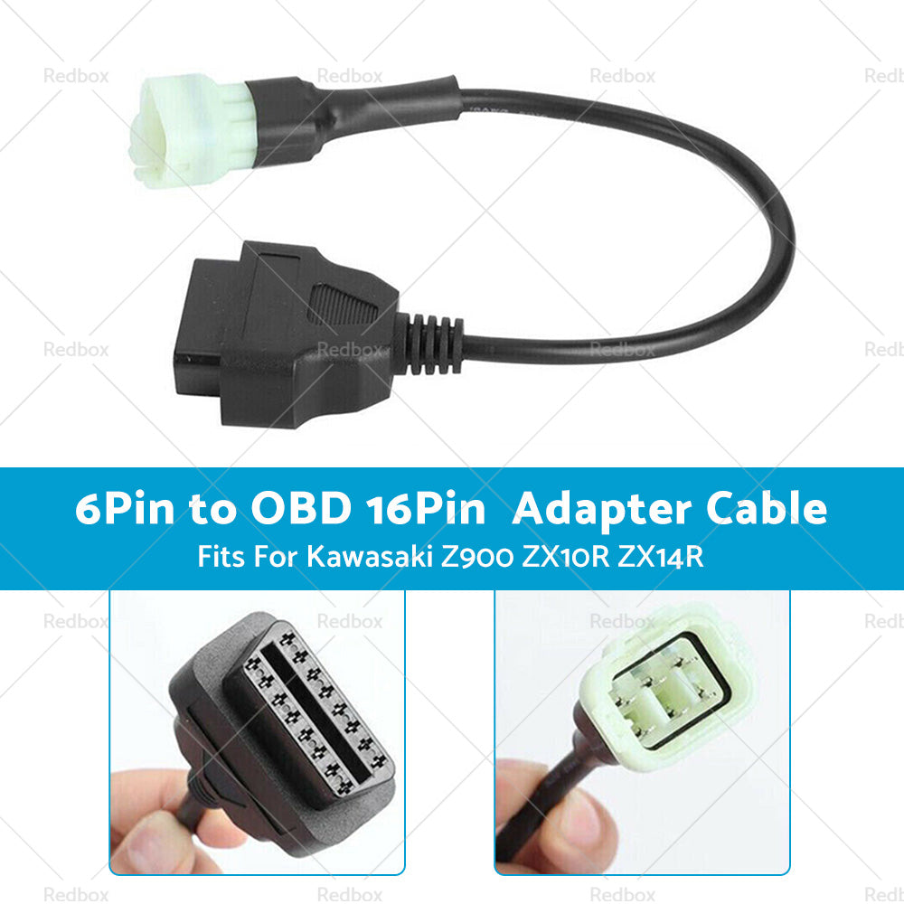 6 Pin OBD For Kawasaki Motorcycle Connector Diagnostic Tool Adapter Plug Cable