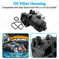 1x Oil Filter Housing Filter Cap  and Gasket Suitable For Seat Skoda Audi VW 2.0 1.6