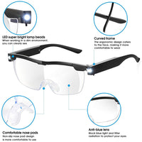 Unisex Magnifying Glasses Loupes 180percent HD Vision Magnifier With LED Lighting Lamp