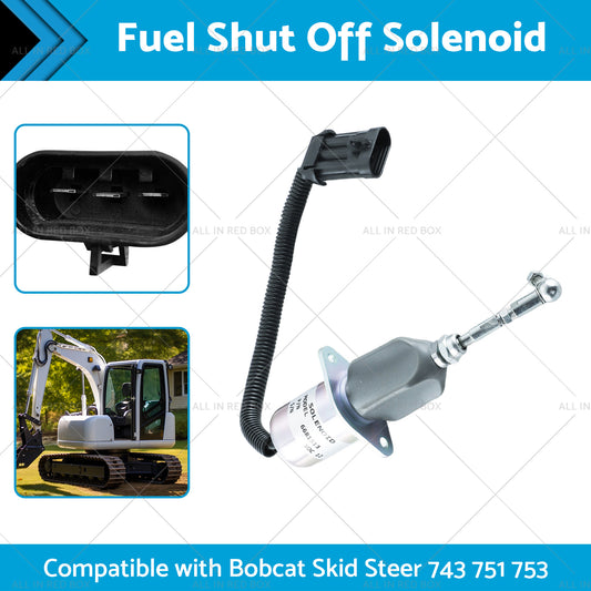 Fuel Shut Off Solenoid Kit Suitable for Bobcat Skid Steer 743 751 753 T190 S185