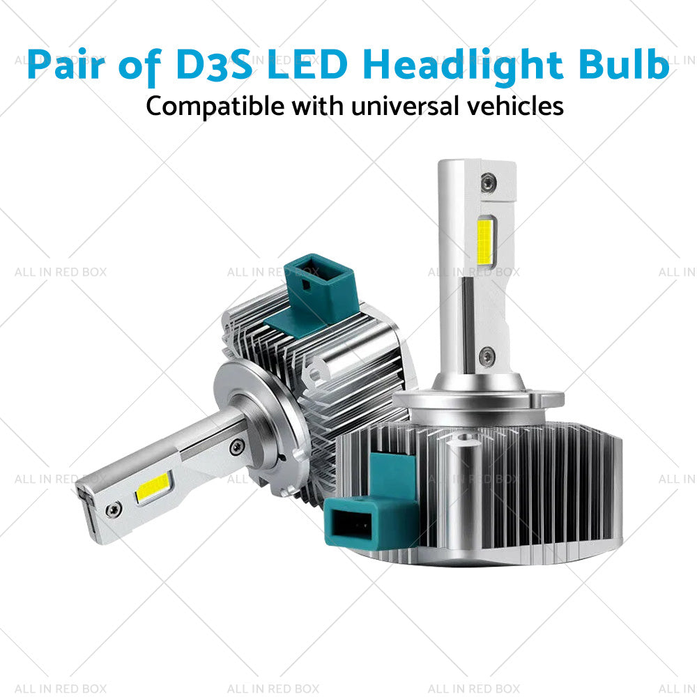 {{ Pair of D3S LED Headlight Bulbs Conversion Kit Replace HID Xenon Lamps 90W 2pcs }} - Buy Car Parts Online at {{ Kaka Auto Parts }}.