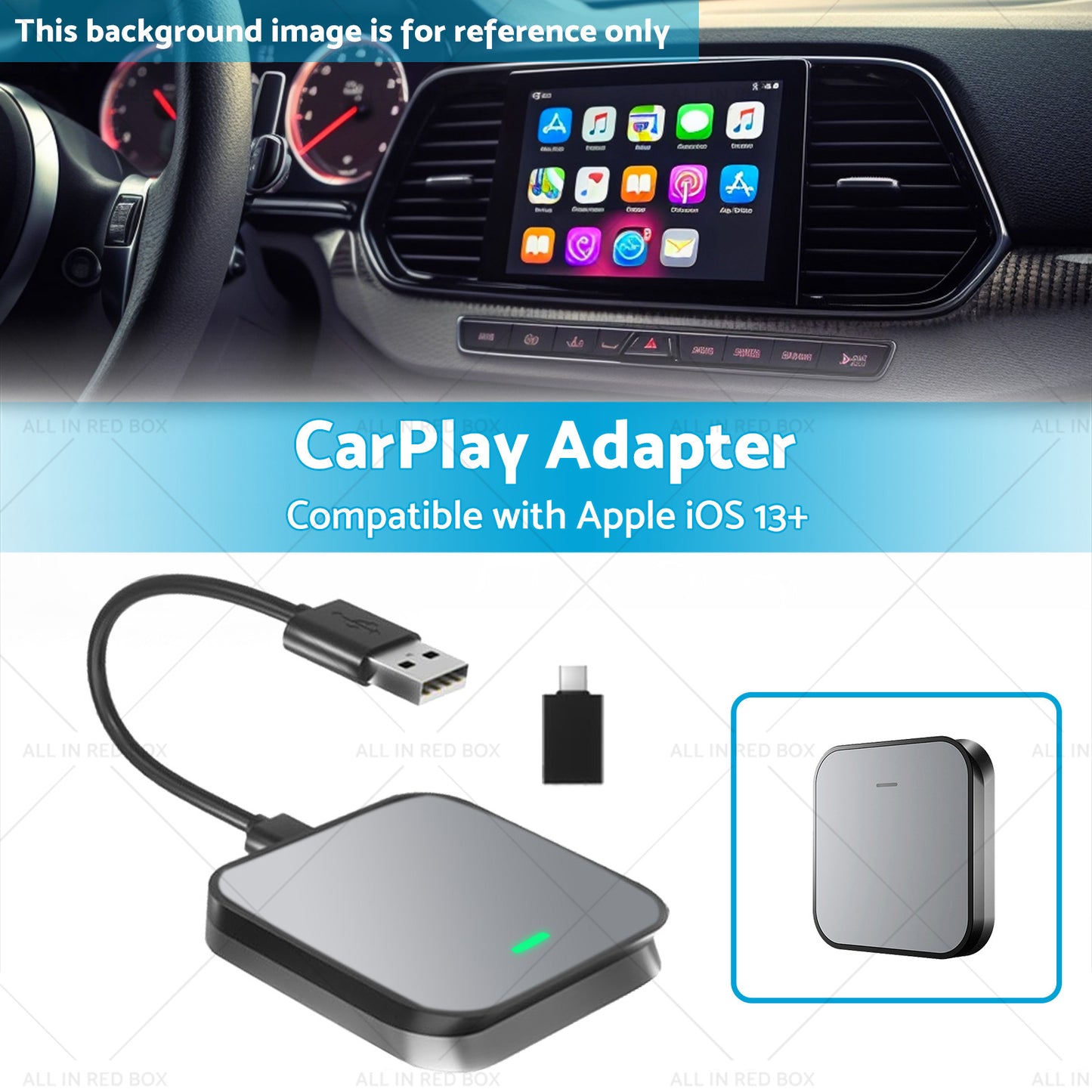 Gray Bluetooth USB Wireless Receiver Suitable for Apple CarPlay Adapter