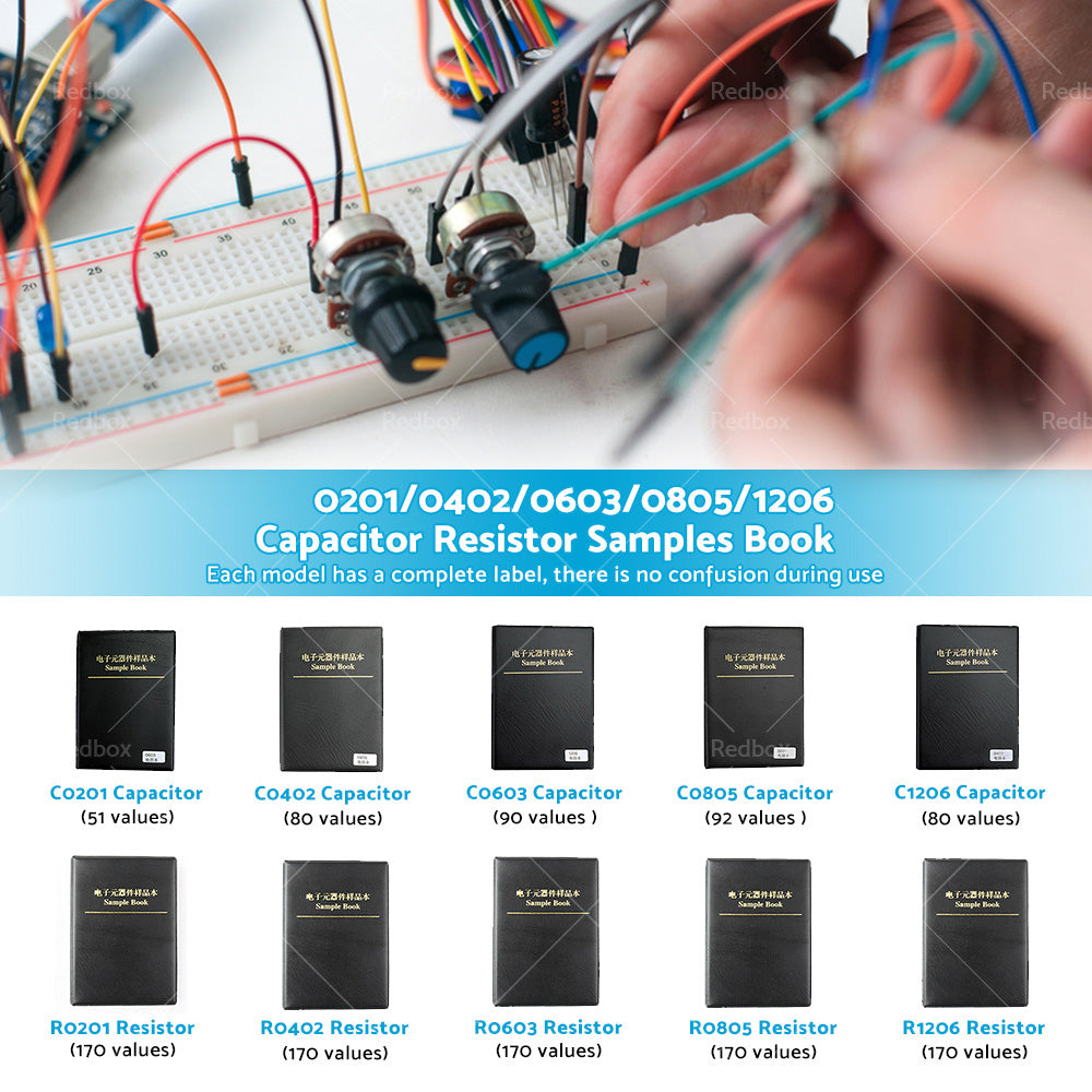 1x 0201/0402/0603/0805/1206 SMD/SMT Capacitor Chip Resistor Samples Book Kit