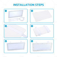Car Sun Visor LED Makeup Cosmetic Mirror Set with 3 Type Light Touch Screen New