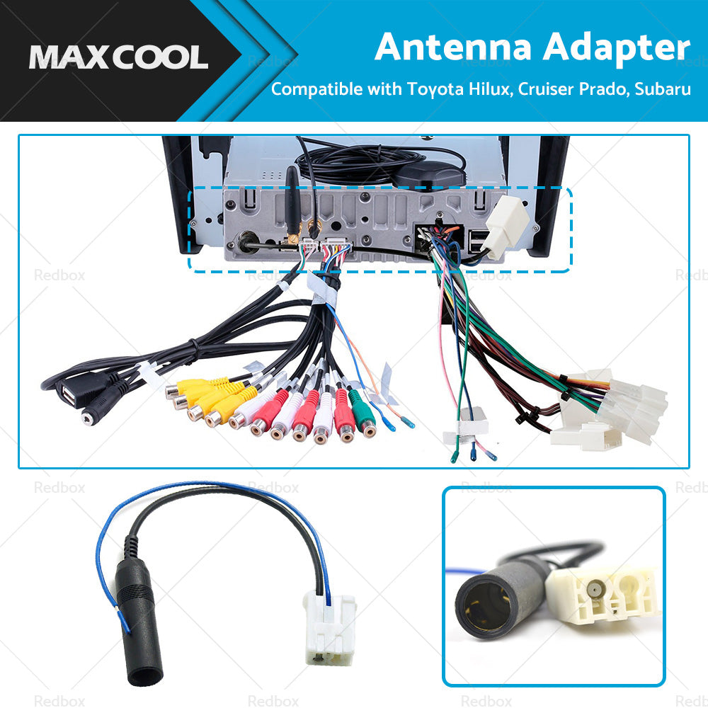 Radio Antenna Adapter Stereo Reverse Aerial Cable Connector Suitable For Toyota